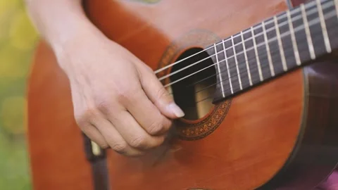 Man Plays the Guitar Stock Footage 309321924