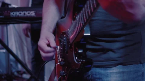 A man plays a solo guitar Stock Footage 130752381