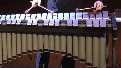 A man plays the vibraphone Stock Footage