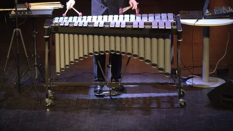 A man plays the vibraphone Stock Footage 105238315