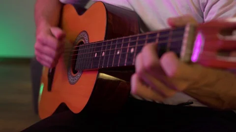 A man plays the weight close-up Stock Footage 129101234