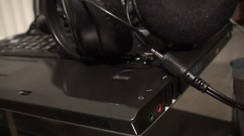 Man plugging the Audio Jack 1 Stock Footage 35509559