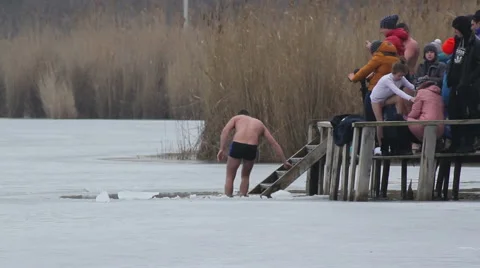 Man plunges into a hole Stock Footage 60563691