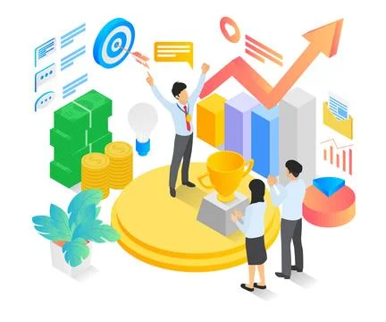 A man on the podium gets applause Stock Illustration