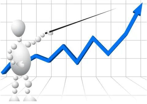 Man with pointer as top-analyst Stock Illustration