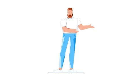 Man Pointing Aside 2D Animation. Vídeo Stock 277274427