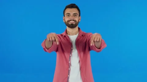 Man pointing at the bottom of the screen... | Stock Video | Pond5