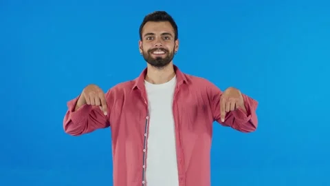 Man pointing at the bottom of the screen... | Stock Video | Pond5