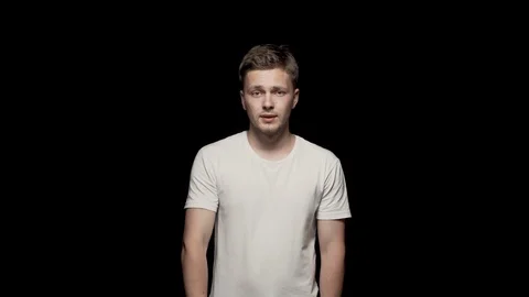 Man pointing at camera and clapping. Middle shot. Stock Footage 110997754