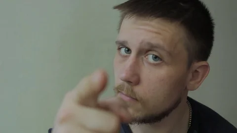Man pointing on the camera. Stock-Footage 77413439