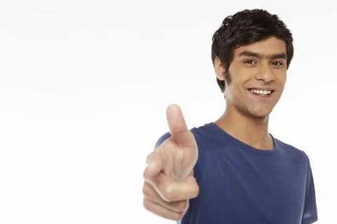 Man pointing at the camera Stock Photos