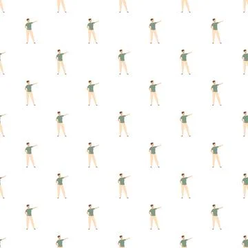 Man pointing finger direction seamless pattern wallpaper Stock Illustration