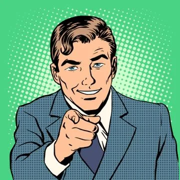 Man pointing finger Stock-Illustration