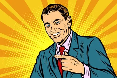 Man pointing finger Stock-Illustration