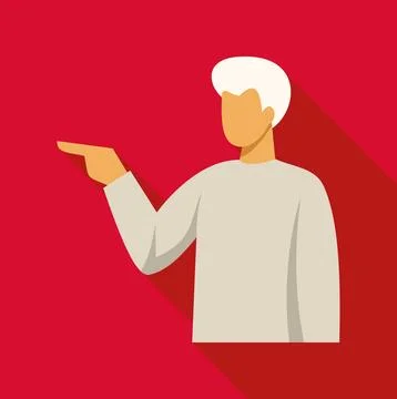 Man pointing finger indicating direction presenting information Stock Illustration
