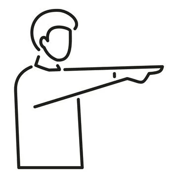 Man pointing finger indicating direction line art icon イラスト素材