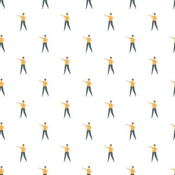 Man pointing finger seamless pattern white background Stock Illustration