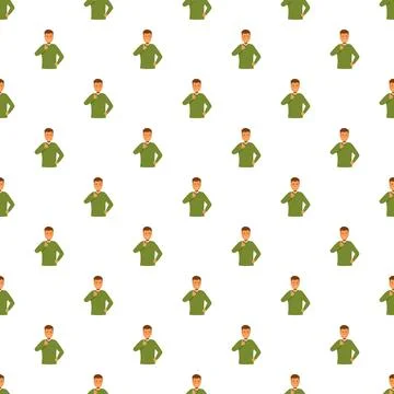 Man pointing finger seamless repeating pattern background Illustrazione stock
