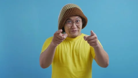 Man pointing forward, choosing someone recruitment concept Stock Footage 141609878