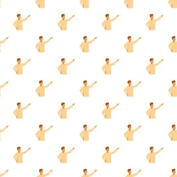 Man pointing gesture creating seamless pattern background Stock Illustration