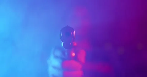 Man pointing a gun to the camera Video stock 143552480