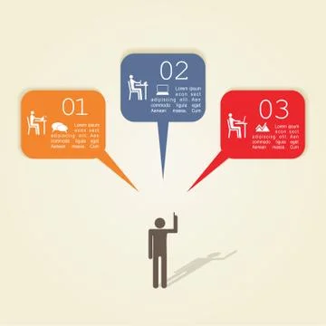 Man with Pointing hand. Vector Illustration Stock Illustration