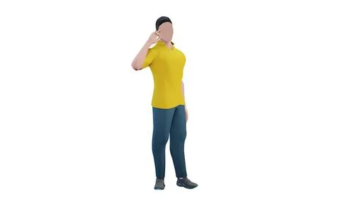 Man pointing his head Stock Illustration