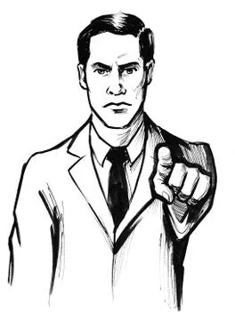 Man pointing Stock Illustration
