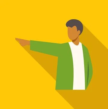 Man pointing index finger direction flat design 스톡 일러스트