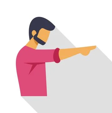 Man pointing index finger in direction illustration Stock Illustration