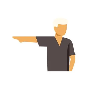 Man pointing left indicating direction illustration Stockillustratie