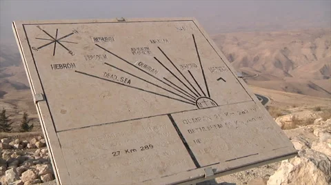 Man pointing on map in Jordan mountains Stock Footage 58516763