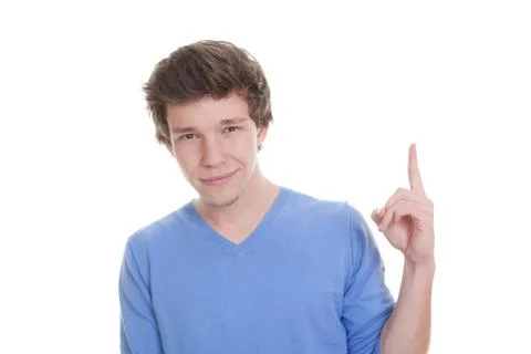 Man pointing up Stock Photos