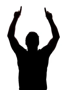 Man pointing up Stock Photos