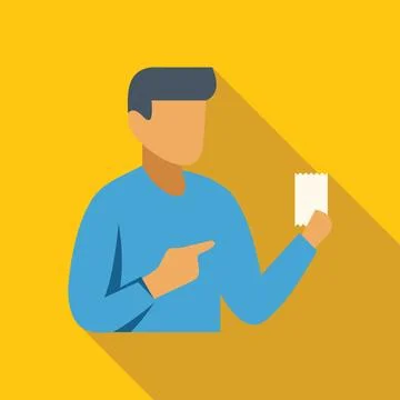 Man pointing at receipt in hand, payment confirmation or refund process 스톡 일러스트