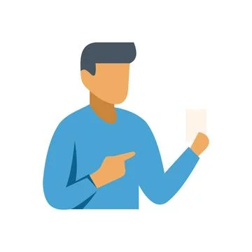 Man pointing at receipt illustration, explaining purchase or budget Stock Illustration