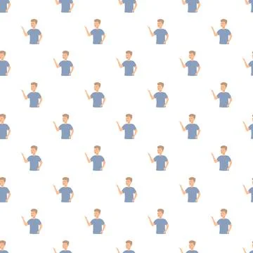 Man pointing up repeating pattern background Stock Illustration