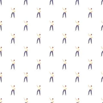 Man pointing up repeating seamless pattern 스톡 일러스트