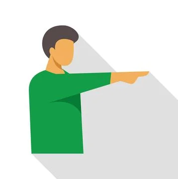 Man pointing right indicating direction flat style illustration 스톡 일러스트
