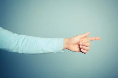 Man pointing right Stock Photos
