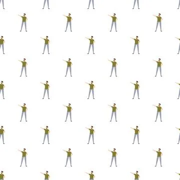 Man pointing seamless pattern for backgrounds and fabric design Stock Illustration