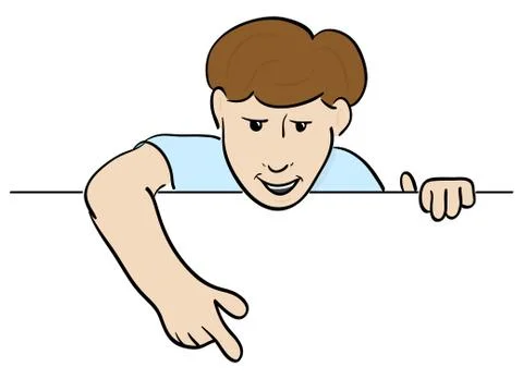 Man pointing to a sign Stock Illustration