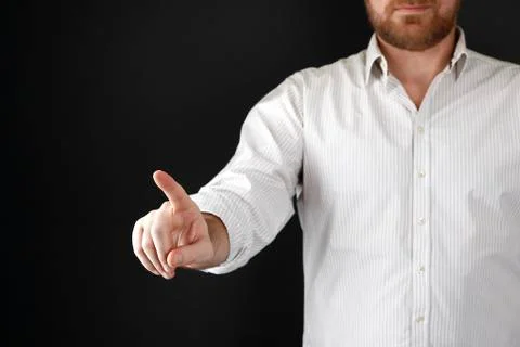 Man pointing at something Stock Photos