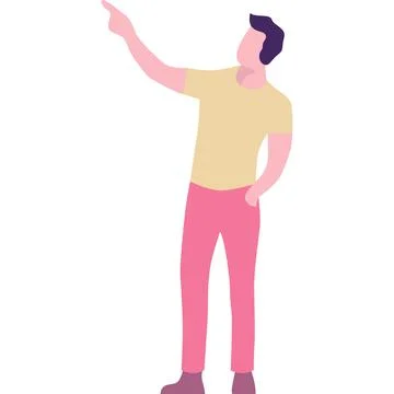 Man pointing up vector icon isolated on white Stock Illustration