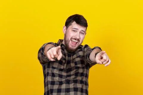 Man pointing at viewer Stock Photos