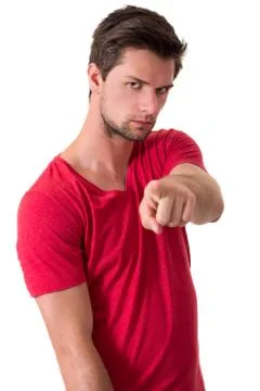 Man pointing at you Stock Photos