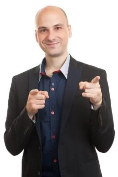 Man pointing at you Stock Photos