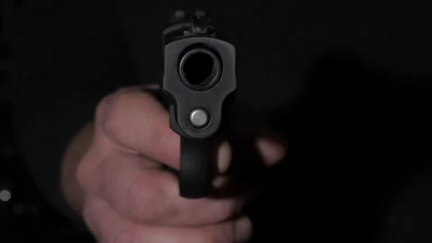 Man Points Gun (2) Stock Footage 237027454