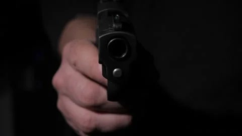 Man Points Gun (6) Stock Footage 237028416