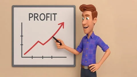 Man Points to a Profit Graph Stock Footage 316001188